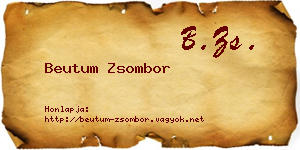 Beutum Zsombor névjegykártya
